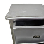Glamorous Silver Leaf French Provincial Bedside Table