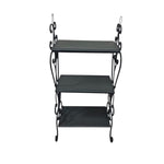 Wrought Iron Three-Tier Scrollwork Display Shelf