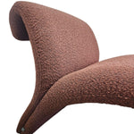 Sculptural Mauve Bouclé Wave Lounge Chair