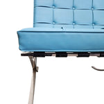Mid-Century Style Sky Blue Barcelona Inspired Lounge Chair