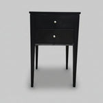 John Lewis Contemporary Black Wood Two-Drawer Nightstand