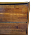 Minimalist Natural Timber Five Drawer Chest with Hidden Vanity Mirror