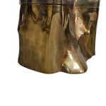 Modern Organic Brass Tree Stump Glass Coffee Table