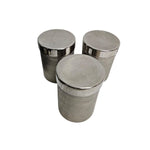 Marina Home Textured Silver Metal Cylindrical Storage Canister