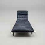 CB2 Mid-Century Onyx Cowhide Chaise Lounge