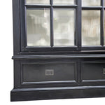 Ethan Allen Midnight Black Glass-Front Library Cabinet
