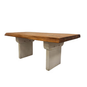 Rustic Wood-Top Coffee Table