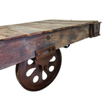 Industrial Reclaimed Timber Factory Cart Coffee Table by KARE