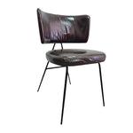 Marina Home Mid-Century Style Dark Brown Leather and Iron Accent Chair