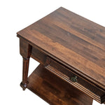 Vintage-Inspired Classic Wooden Side Table with Woven Drawer