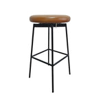 Pottery Barn Maison Leather Backless Swivel Stool