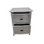 Glamorous Silver Leaf French Provincial Bedside Table
