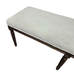 The One Vintage Style Cream Upholstered Long Bench with Fluted Legs