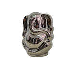 Contemporary Silver Chrome Lord Ganesha Decorative Figurine