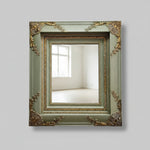 Bespoke Baroque Style Sage Green and Gilded Wall Mirror