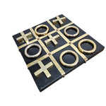 Bespoke Retro Style Black and Gold Decorative Tic-Tac-Toe Coffee Table Game