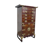 Joseon Style Brass-Mounted Elm Wood Multi-Drawer Storage Chest