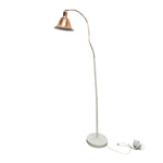 Sculptural Retro White and Polished Copper Gooseneck Floor Lamp