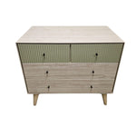 Coxley Mid-Century Style Fluted Green and Ash Nursery Dresser