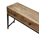 Contemporary Industrial Three-Drawer Wooden Console Table