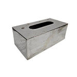 Modern Hammered Silver Metal Tissue Box Holder