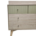 Coxley Mid-Century Style Fluted Green and Ash Nursery Dresser