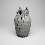 Hand-Textured Ceramic Owl Sculpture Pot