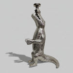 Eccentric Retro Silver Crocodile Metal Candle Holder