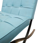 Mid-Century Style Sky Blue Barcelona Inspired Lounge Chair