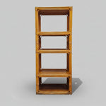 Aesthetic Boheme Bamboo and Split Rattan Five Tier Etagere Bookshelf