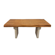 Rustic Wood-Top Coffee Table