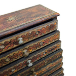 Artisanal Hand-Painted Wooden 10-Drawer Apothecary Jewellery Chest