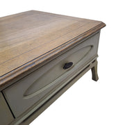 Two-Tone Farmhouse Coffee Table with Storage Drawers