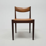 Classic Danish-Style Cognac Faux Leather Chair