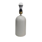 Contemporary Matte Grey Ceramic Capsule Bedside Table Lamp