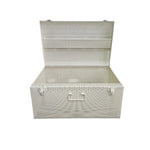 Industrial Perforated White Metal Storage Trunk Chest