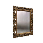 Crate & Barrel Vintage Style Carved Floral Solid Wood Wall Mirror