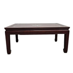 Hand-Inlaid Rosewood Coffee Table with Mother of Pearl