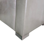 Contemporary Minimalist Grey Leather Armchair