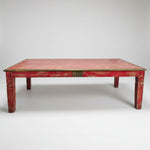 Hand-Finished Distressed Crimson Dining Table by Lucky Furniture
