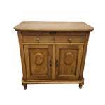 Antique-Inspired Oak Storage Cabinet with Reeded Accents