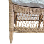 Woven Brown Rattan High Curved Back Accent Armchair