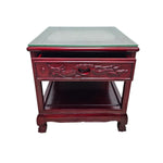 Chinese Dragon-Carved Rosewood Side Table