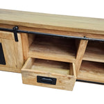 Factory Chic Reclaimed Style Mango Wood Barn Door TV Unit