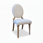 Charming French Provincial Upholstered Oval Back Dining Chair