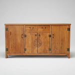 Vintage Chinese Ming-Style Carved Solid Wood Sideboard