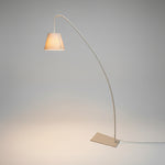 Elegant Curved Arc Floor Lamp in Matte Cream
