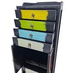Playful Multicolour Hand Painted Wooden Tallboy Chest of Drawers