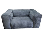 Chattels & More Retro Style Charcoal Textured Fabric Loveseat Sofa