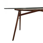 West Elm Mid-Century Glass Top Desk with Wooden Base